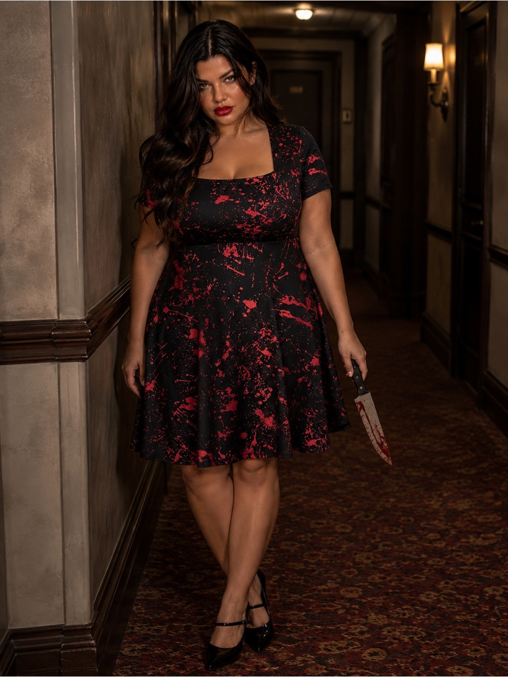 Halloween Blood Splatter A-Line Dress